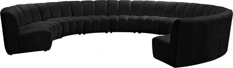 Infinity 10 Piece Modular Sectional In Black - 638Black-10Pc | Meridian