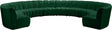 Infinity 10 Piece Modular Sectional In Green - 638Green-10Pc | Meridian