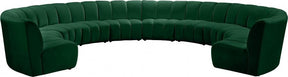 Infinity 10 Piece Modular Sectional In Green - 638Green-10Pc | Meridian