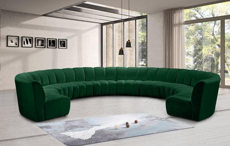 Infinity 10 Piece Modular Sectional In Green - 638Green-10Pc | Meridian
