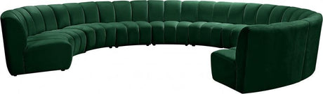 Infinity 10 Piece Modular Sectional In Green - 638Green-10Pc | Meridian