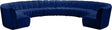 Infinity 10 Piece Modular Sectional In Navy - 638Navy-10Pc | Meridian