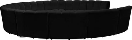 Infinity 11 Piece Modular Sectional In Black - 638Black-11Pc | Meridian
