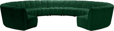 Infinity 11 Piece Modular Sectional In Green - 638Green-11Pc | Meridian