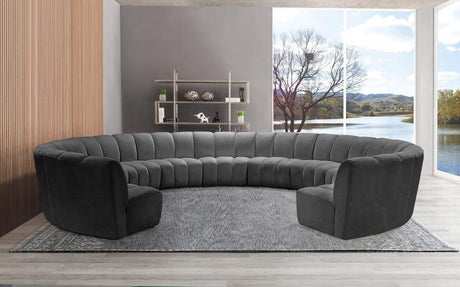 Infinity 11 Piece Modular Sectional In Grey - 638Grey-11Pc | Meridian