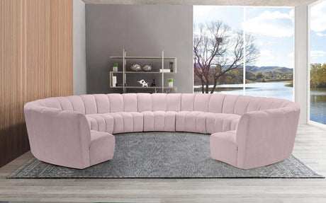 Infinity 11 Piece Modular Sectional In Pink - 638Pink-11Pc | Meridian