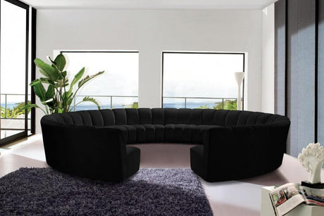 Infinity 12 Piece Modular Sectional In Black - 638Black-12Pc | Meridian - sold by Home Elegance USA