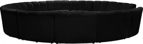 Infinity 12 Piece Modular Sectional In Black - 638Black-12Pc | Meridian - sold by Home Elegance USA