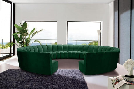 Infinity 12 Piece Modular Sectional In Green - 638Green-12Pc | Meridian