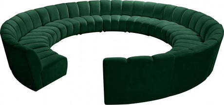 Infinity 12 Piece Modular Sectional In Green - 638Green-12Pc | Meridian