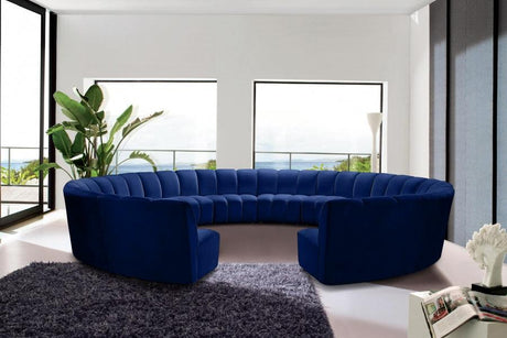 Infinity 12 Piece Modular Sectional In Navy - 638Navy-12Pc | Meridian