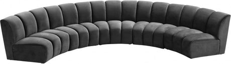 Infinity Modular 5 Piece Sectional In Grey - 638Grey-5Pc | Meridian
