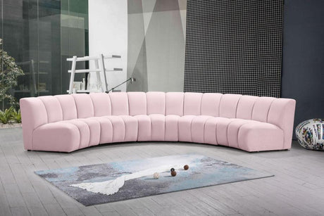 Infinity Modular 5 Piece Sectional In Pink - 638Pink-5Pc | Meridian
