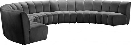 Infinity Modular 7 Piece Sectional In Grey - 638Grey-7Pc | Meridian
