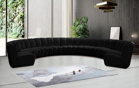 Infinity Modular 9 Piece Sectional In Black - 638Black-9Pc | Meridian