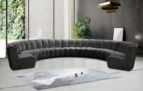 Infinity Modular 9 Piece Sectional In Grey - 638Grey-9Pc | Meridian