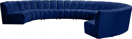 Infinity Modular 9 Piece Sectional In Navy - 638Navy-9Pc | Meridian