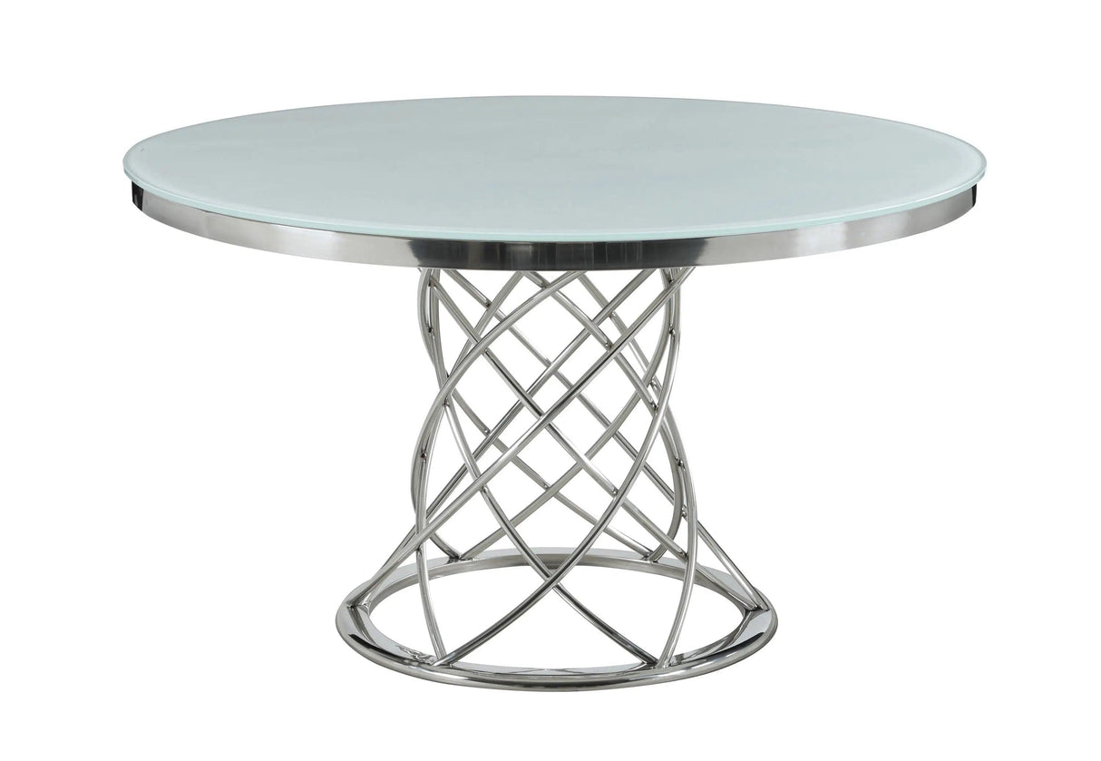 Irene Round Glass Top Dining Table by Coaster Furniture - Chrome Coaster Furniture