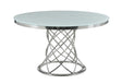 Irene Round Glass Top Dining Table By Coaster Furniture - Chrome - Home Elegance USA