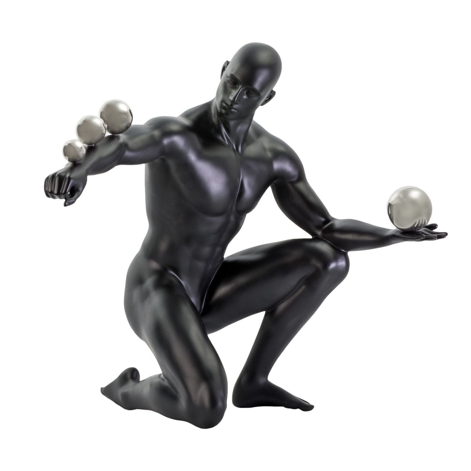 Jean Sculpture // Matte Black and Steel - Home Elegance USA