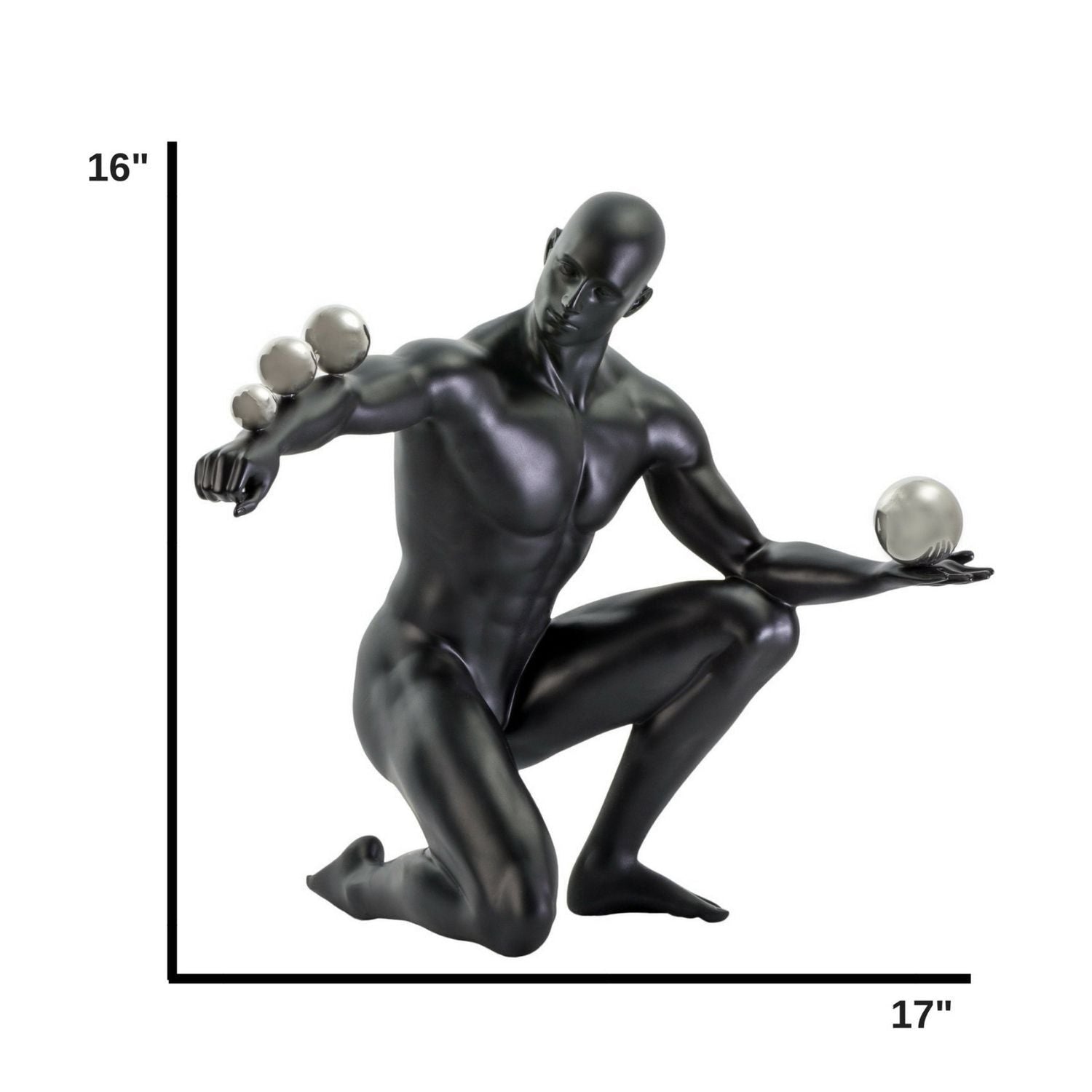 Jean Sculpture // Matte Black and Steel - Home Elegance USA