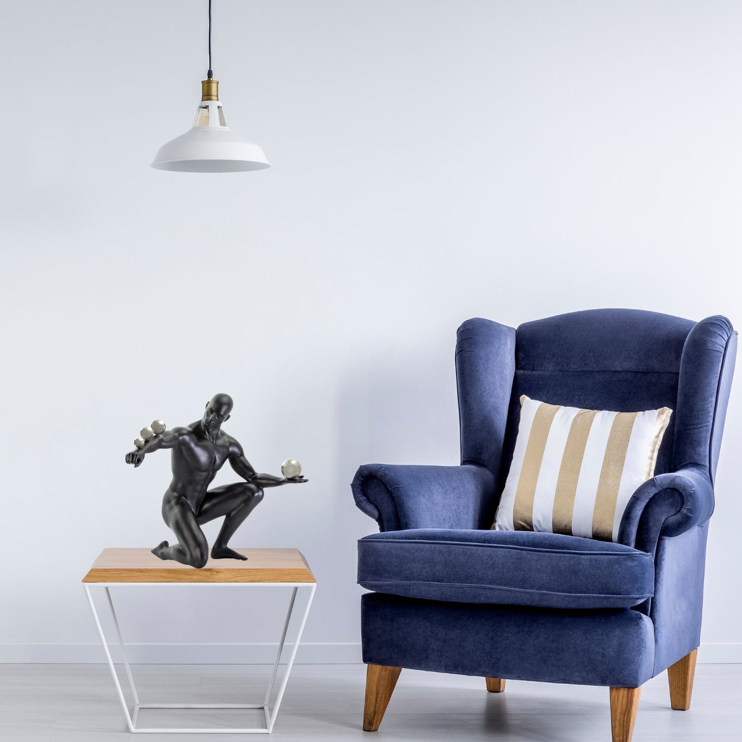 Jean Sculpture // Matte Black and Steel - Home Elegance USA