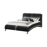 Jeremaine Upholstered Bed Black by Coaster Furniture Coaster Furniture