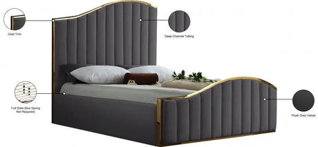 Jolie Velvet Platform Bed by Meridian Furniture Meridian Furniture