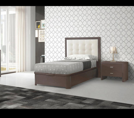 Esf Furniture - Regina 2 Piece Storage Twin Size Bedroom Set In Wenge - Reginabedts-2Set