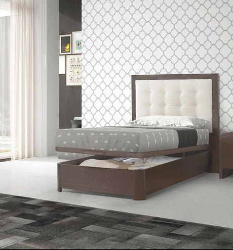 ESF Furniture - Dupen Spain Regina Storage Twin Size Bed with Frame in Wenge - REGINABEDTS