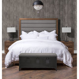 Aico Furniture - Brooklyn Walk 6 Piece Eastern King Tufted Panel Bedroom Setin Burnt Umber - Ki-Brkw014Ek-408-6Set