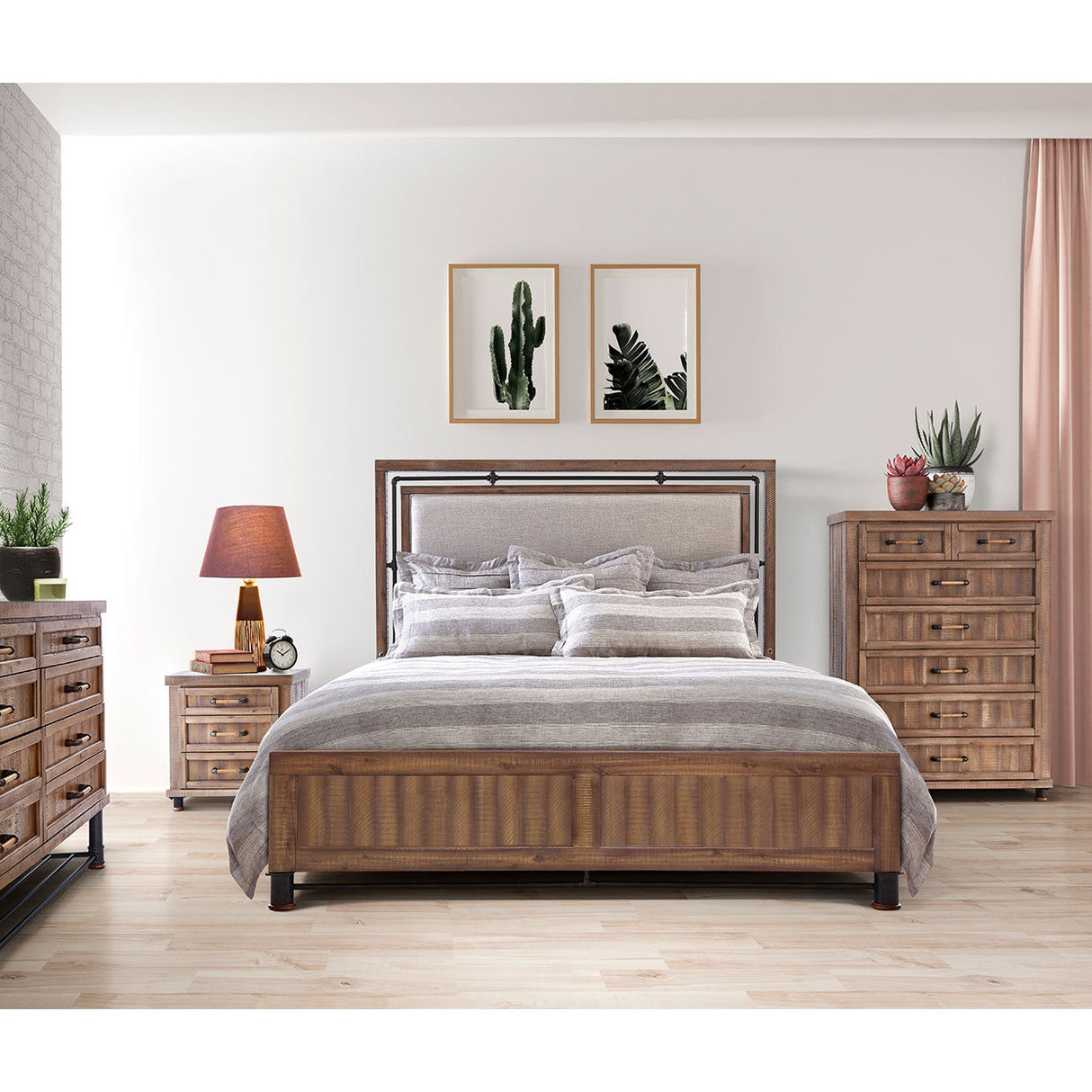 Aico Furniture - Crossings Queen Panel W- Drawers Bed In Reclaimed Barn - Ki-Crsg00Qndw-217