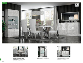 Kiu Modern Rectangular Dining Room Set High Gloss White Color | ESF