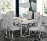 Kiu Modern Rectangular Dining Room Set High Gloss White Color by ESF Furniture ESF Furniture