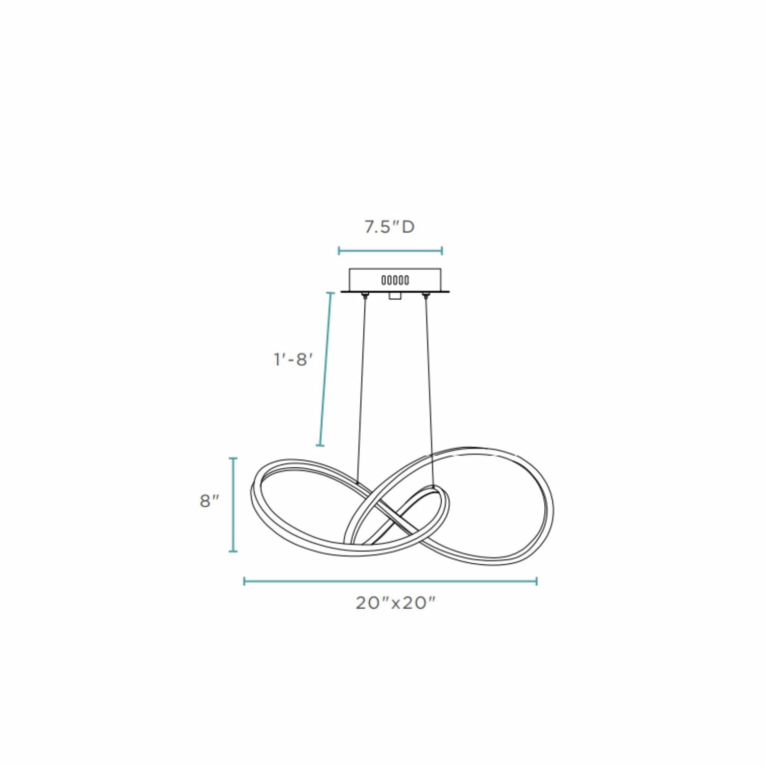 Knotted LED Dimmable Chandelier // Black - Home Elegance USA