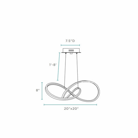 Knotted Led Dimmable Chandelier // Black | Finesse