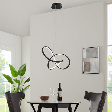 Knotted Led Dimmable Chandelier // Black | Finesse