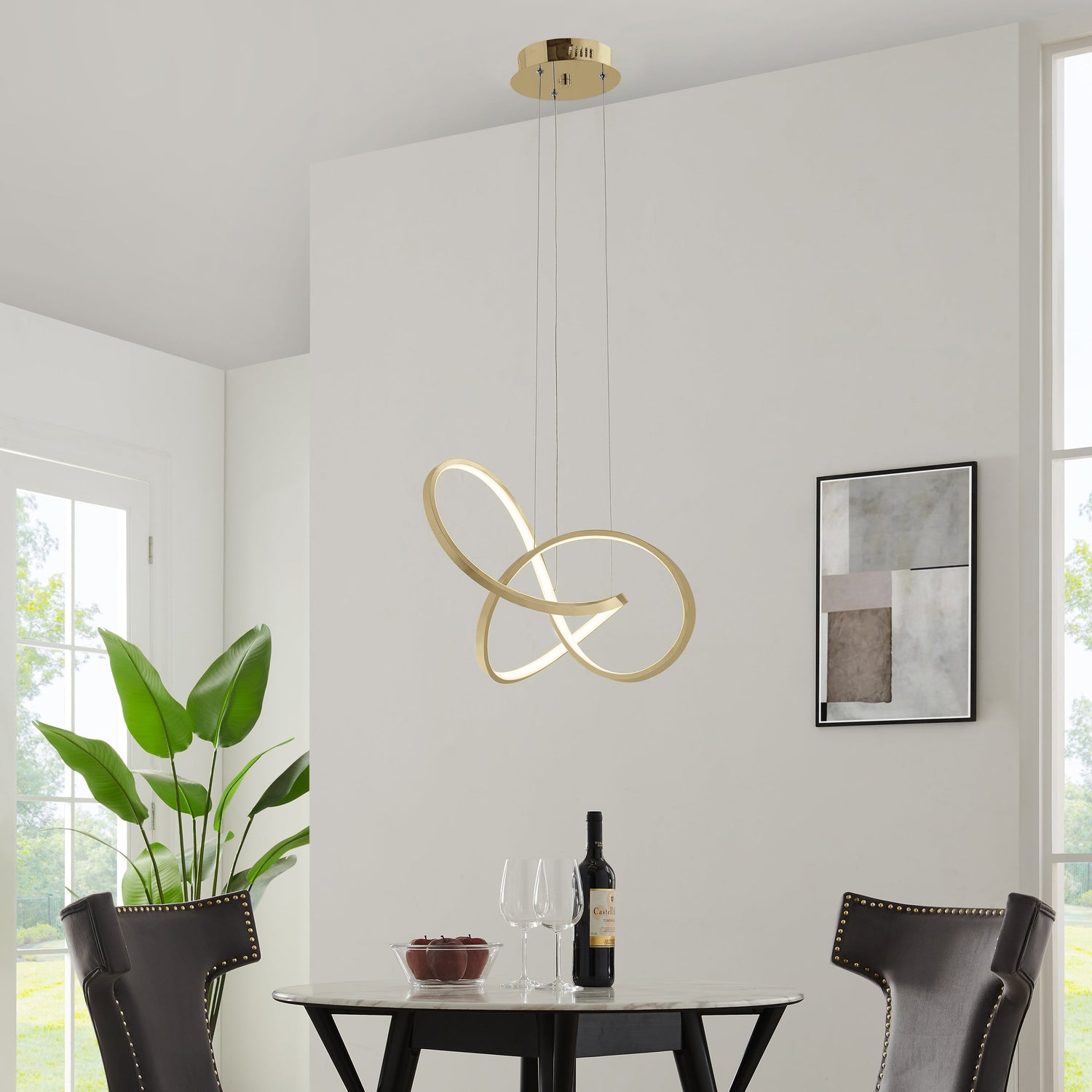 Knotted LED Dimmable Chandelier // Sandy Gold - Home Elegance USA