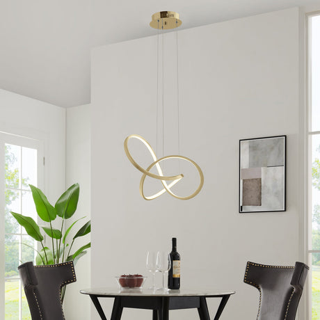 Knotted Led Dimmable Chandelier // Sandy Gold | Finesse