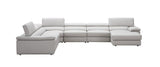 J&M Furniture - Kobe Premium Leather Sectional In Silver Grey - 181114