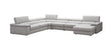 Kobe Premium Leather Sectional In Silver Grey - 181114 | J&M