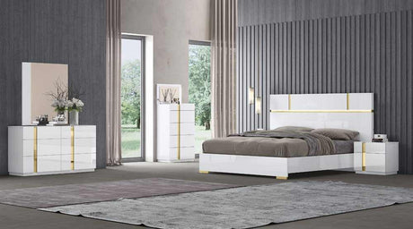 J&M Furniture - Kyoto 6 Piece Queen Bedroom Set In White - 19974-Q-6Set