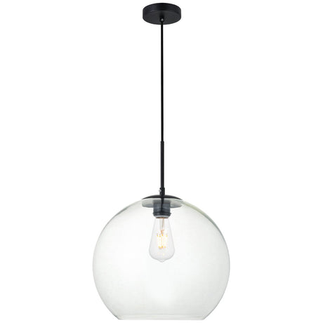 Baxter 1 - Light 13.8 - Inch Pendant | Elegant Lighting - ELL - LD2216BK - Home Elegance USA - 1