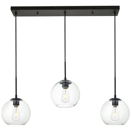 Baxter 3 - Light 36 - Inch Pendant | Elegant Lighting - ELL - LD2236BK - Home Elegance USA - 1