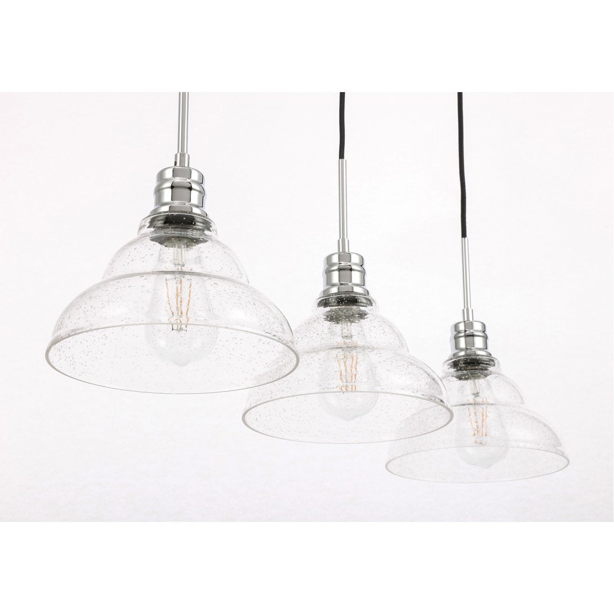 Elegant Lighting Clive 3-Light Seeded Glass Pendant - Home Elegance USA