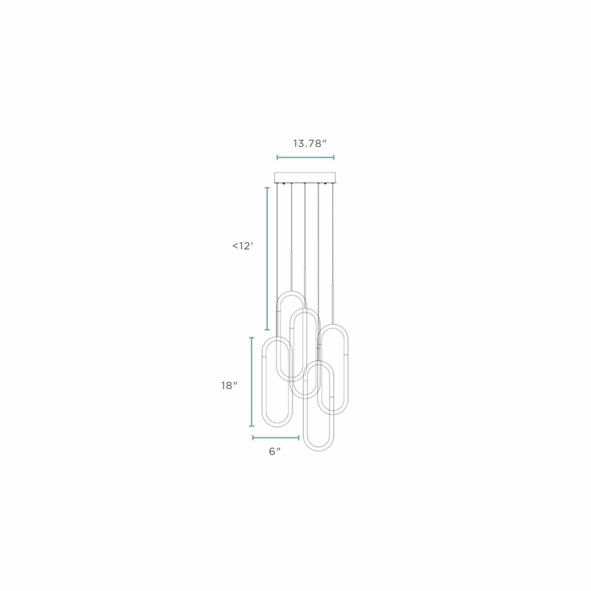 LED Five Clips Chandelier // Chrome - Home Elegance USA