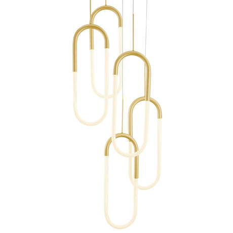 Led Five Clips Chandelier //  Sandy Gold | Finesse