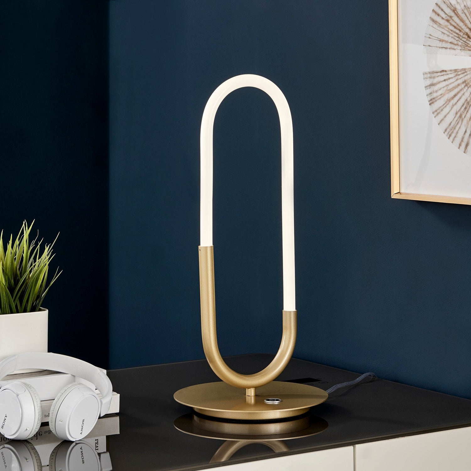 LED Single Clip Table Lamp // Sandy Gold - Home Elegance USA