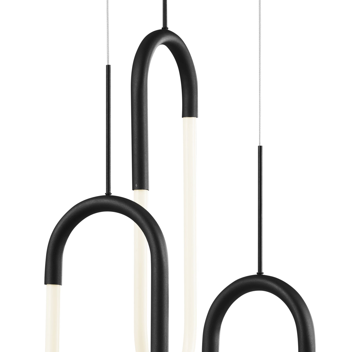 LED Three Clips Chandelier // Matte Black - Home Elegance USA