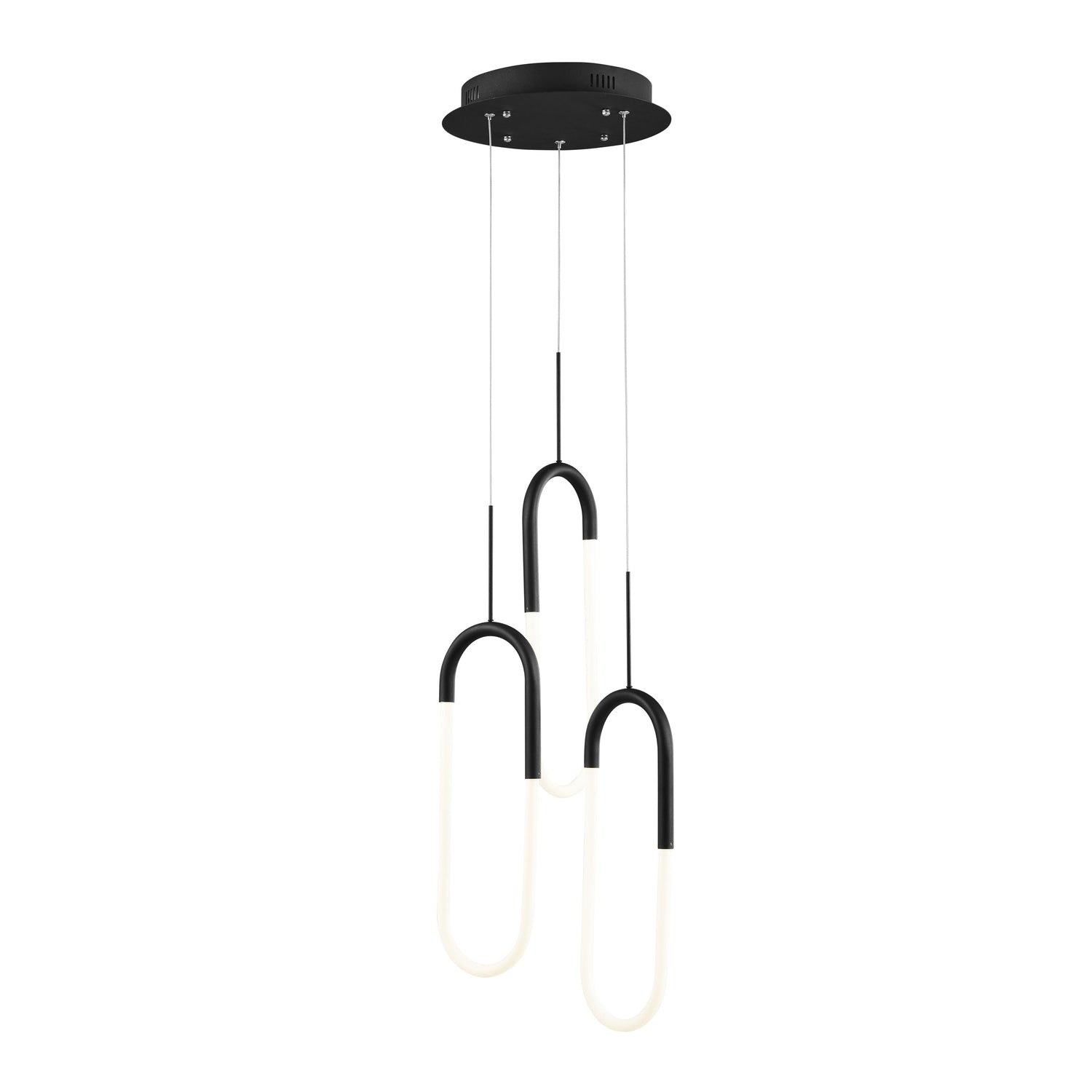LED Three Clips Chandelier // Matte Black - Home Elegance USA